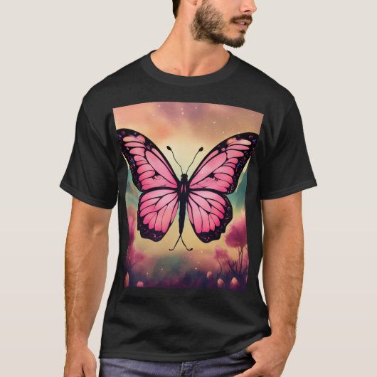 Beautiful Butterfly Graphic T-Shirt – Stylish Natu Tシャツ (正面)