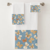 Beautiful Butterfly Pattern Blue バスタオルセット