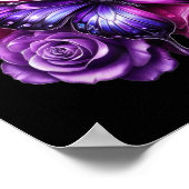 Beautiful Butterfly Purple Rose Butterfly Lovers G ポスター (角)
