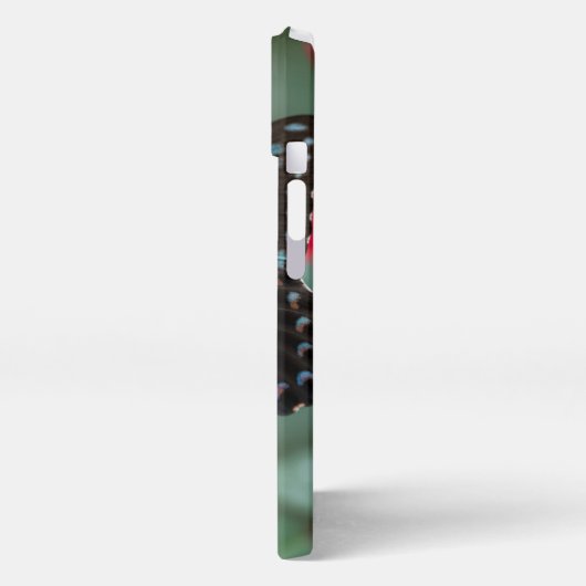 Beautiful Butterfly Red Rose - iPhoneケース (左側面)