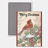 Beautiful Cardinal Christmas Magnet マグネット (正面/裏面)