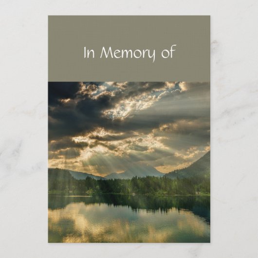 Beautiful Celebration of Life Service Lake Beach 招待状 (正面)