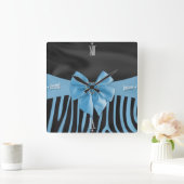 Beautiful chic elegant silk fabric effects zebra スクエア壁時計 (ホーム)