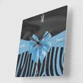 Beautiful chic elegant silk fabric effects zebra スクエア壁時計 (傾斜)