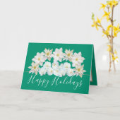 Beautiful Chic Floral Bouquet White Flower Holiday カード (黄色い花)