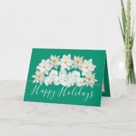 Beautiful Chic Floral Bouquet White Flower Holiday カード