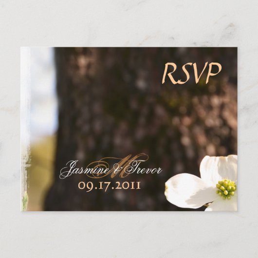 Beautiful Christian Dogwood RSVPポストカード（食付き） インビテーションポストカード (正面)