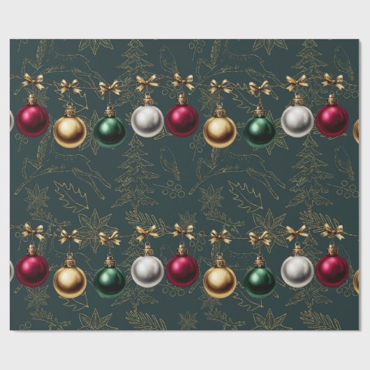 Beautiful Christmas Bauble Ornament ラッピングペーパー (フラット)