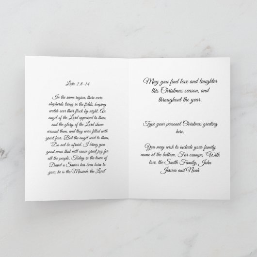 Beautiful Christmas Card Good tidings of great joy カード (内部)