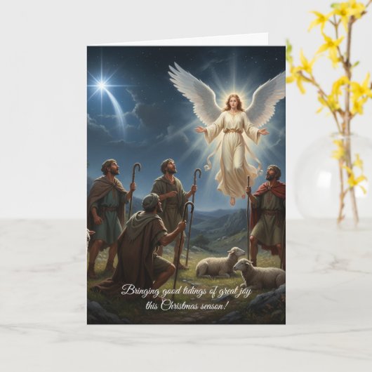 Beautiful Christmas Card Good tidings of great joy カード (黄色い花)