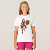 Beautiful Christmas Elf on a Holiday Shopping Spre Tシャツ (正面フル)