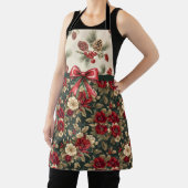Beautiful Christmas Floral and Pine Cones エプロン (インサイチュ)
