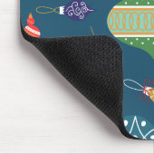 Beautiful Christmas ornaments Navy blue background マウスパッド (コーナー)