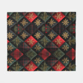 Beautiful Christmas Quilted Look フリースブランケット (正面(横))