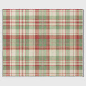 Beautiful Christmas Red White and Green Plaid ラッピングペーパー (フラット)