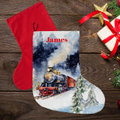 Beautiful Christmas Train Stocking - Personalized ラージクリスマスストッキング