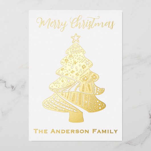 Beautiful Christmas Tree 箔シーズンカード (正面)