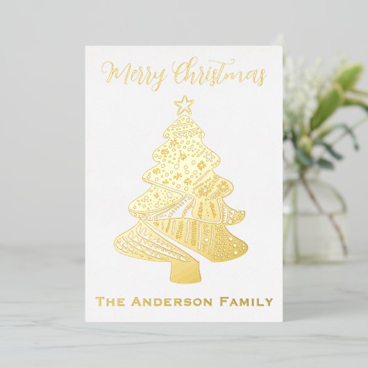 Beautiful Christmas Tree 箔シーズンカード (立ち正面)