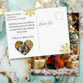 Beautiful Christmas Tree and Violin Festive Poem シーズンポストカード