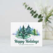 Beautiful Christmas Tree Landscape Custom Company シーズンポストカード (スタンド正面)