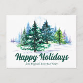 Beautiful Christmas Tree Landscape Custom Company シーズンポストカード (正面)