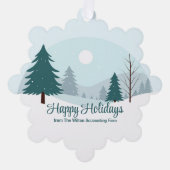 Beautiful Christmas Trees Custom Business Holiday オーナメントカード (正面)