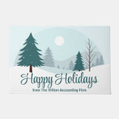 Beautiful Christmas Trees Custom Winter Business ドアマット (正面)