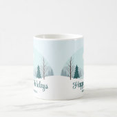 Beautiful Christmas Trees Personalized Winter コーヒーマグカップ (中央)