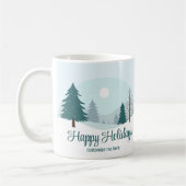Beautiful Christmas Trees Personalized Winter コーヒーマグカップ (左)
