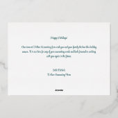 Beautiful Christmas Trees Winter Gold 箔シーズンカード (裏面)