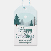 Beautiful Christmas Trees Winter Holiday Party ギフトタグ (正面)