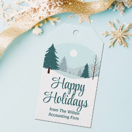 Beautiful Christmas Trees Winter Holiday Party ギフトタグ