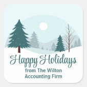 Beautiful Christmas Trees Winter Holiday Party スクエアシール (正面)