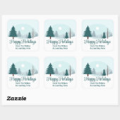 Beautiful Christmas Trees Winter Holiday Party スクエアシール (シート)