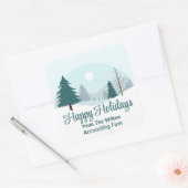 Beautiful Christmas Trees Winter Holiday Party スクエアシール (封筒)