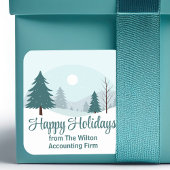 Beautiful Christmas Trees Winter Holiday Party スクエアシール