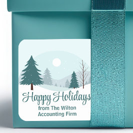 Beautiful Christmas Trees Winter Holiday Party スクエアシール