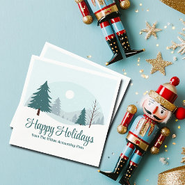 Beautiful Christmas Trees Winter Holiday Party スタンダードカクテルナプキン