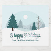 Beautiful Christmas Trees Winter Holiday Party スパークリングワインラベル (シングルラベル)