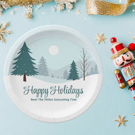 Beautiful Christmas Trees Winter Holiday Party ペーパープレート