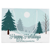 Beautiful Christmas Trees Winter Holiday Party ラージペーパーバッグ (裏面)