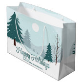 Beautiful Christmas Trees Winter Holiday Party ラージペーパーバッグ (裏面アングル)