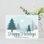 Beautiful Christmas Trees Winter Snow Business シーズンカード (スタンド正面)