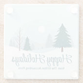 Beautiful Christmas Trees Winter Snow Landscape ガラスコースター (裏面)