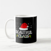 Beautiful Claus Christmas Lights Pajama Family Mat コーヒーマグカップ (左)