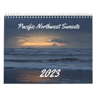 Beautiful Coastal Washington Ocean Sunset Photo カレンダー