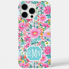 Beautiful Colorful Garden Monogrammed  iPhone 16 Pro Maxケース