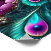 Beautiful Colorful Peacock Peafowl Bird Wildlife ポスター (角)