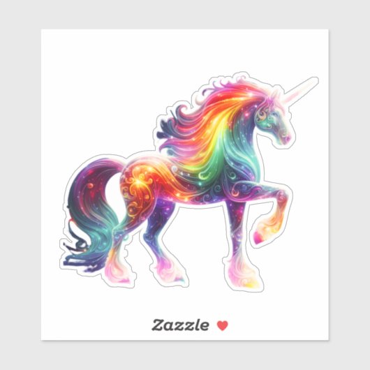 Beautiful Colorful Unicorn  シール (シート)