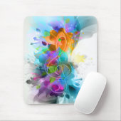Beautiful Colorful Watercolor Splatter Music note マウスパッド (マウス)